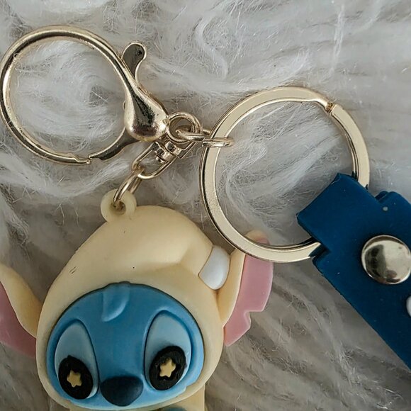 NWOT Disney Stitch Rubber Keychain with Labeled Loop, Yellow - Picture 5 of 6